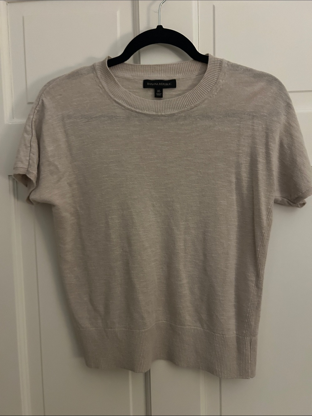 Banana Republic Short Sleeve Knit Top - Beige